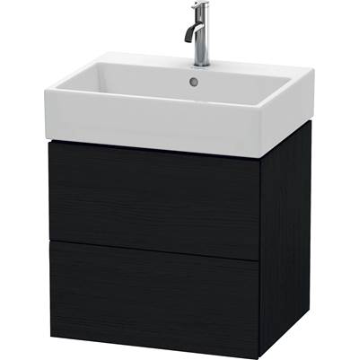 Duravit LC627501616 - Duravit L-Cube 23" Wall Mount Two Drawer Single Vanity Cabinet In Black Oak, Sink Sold Separately