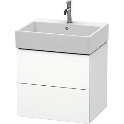 Duravit LC627501818 - Duravit L-Cube 23" Wall Mount Two Drawer Single Vanity Cabinet In Matte White, Sink Sold Separately