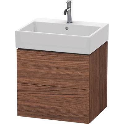 Duravit LC627502121 - Duravit L-Cube 23" Wall Mount Two Drawer Single Vanity Cabinet In Dark Walnut, Sink Sold Separately