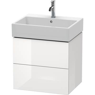 Duravit LC627502222 - Duravit L-Cube 23" Wall Mount Two Drawer Single Vanity Cabinet In High Gloss White, Sink Sold Separately