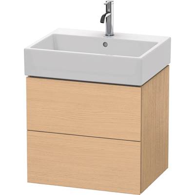 Duravit LC627503030 - Duravit L-Cube 23" Wall Mount Two Drawer Single Vanity Cabinet In Natural Oak, Sink Sold Separately