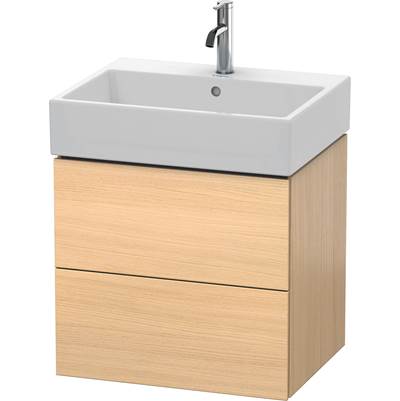 Duravit LC627507171 - Duravit L-Cube 23" Wall Mount Two Drawer Single Vanity Cabinet In Mediterranean Oak, Sink Sold Separately