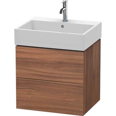 Duravit LC627507979 - Duravit L-Cube 23" Wall Mount Two Drawer Single Vanity Cabinet In Natural Walnut, Sink Sold Separately