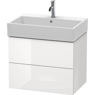 Duravit LC627602222 - Duravit L-Cube 26 7/8" Wall Mount Two Drawer Single Vanity Cabinet In High Gloss White, Sink Sold Separately