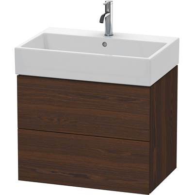 Duravit LC627606969 - Duravit L-Cube 26 7/8" Wall Mount Two Drawer Single Vanity Cabinet In Brushed Walnut, Sink Sold Separately