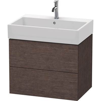 Duravit LC627607272 - Duravit L-Cube 26 7/8" Wall Mount Two Drawer Single Vanity Cabinet In Brushed Dark Oak, Sink Sold Separately