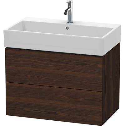Duravit LC627706969 - Duravit L-Cube 30 7/8" Wall Mount Two Drawer Single Vanity Cabinet In Brushed Walnut, Sink Sold Separately