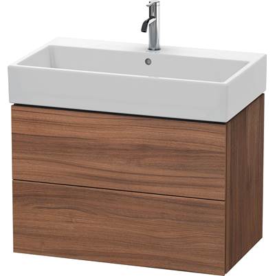 Duravit LC627707979 - Duravit L-Cube 30 7/8" Wall Mount Two Drawer Single Vanity Cabinet In Natural Walnut, Sink Sold Separately