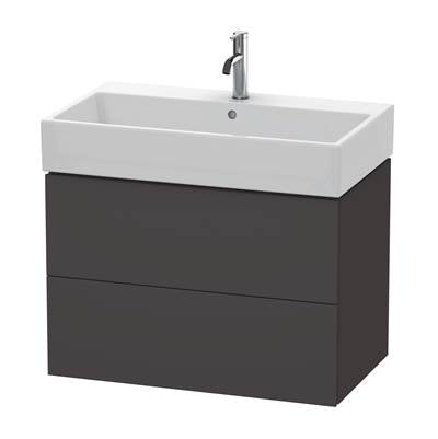 Duravit LC627708080 - Duravit L-Cube 30 7/8" Wall Mount Two Drawer Single Vanity Cabinet In Super Matte Graphite, Sink Sold Separately