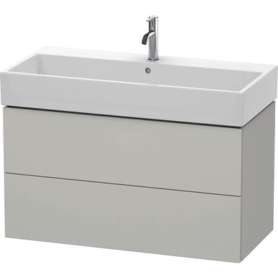 Duravit LC627800707 - Duravit L-Cube 38 3/4" Wall Mount Two Drawer Single Vanity Cabinet In Matte Concrete Gray, Sink Sold Separately