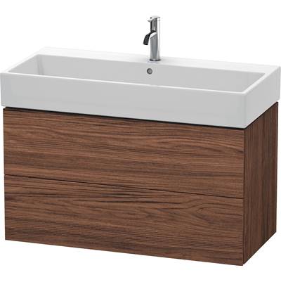 Duravit LC627802121 - Duravit L-Cube 38 3/4" Wall Mount Two Drawer Single Vanity Cabinet In Dark Walnut, Sink Sold Separately