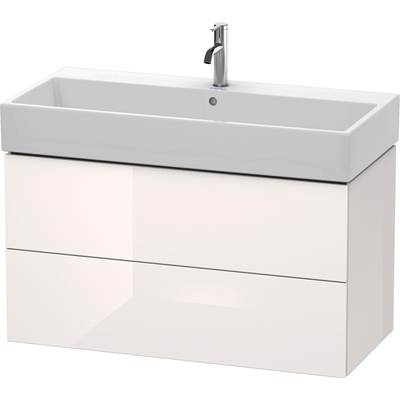Duravit LC627802222 - Duravit L-Cube 38 3/4" Wall Mount Two Drawer Single Vanity Cabinet In High Gloss White, Sink Sold Separately