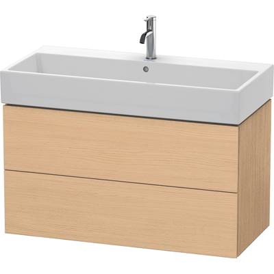 Duravit LC627803030 - Duravit L-Cube 38 3/4" Wall Mount Two Drawer Single Vanity Cabinet In Natural Oak, Sink Sold Separately