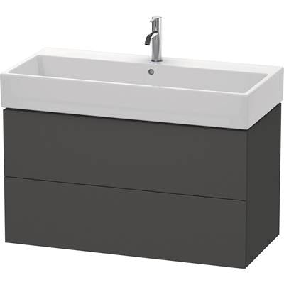 Duravit LC627804949 - Duravit L-Cube 38 3/4" Wall Mount Two Drawer Single Vanity Cabinet In Matte Graphite, Sink Sold Separately