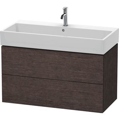 Duravit LC627807272 - Duravit L-Cube 38 3/4" Wall Mount Two Drawer Single Vanity Cabinet In Brushed Dark Oak, Sink Sold Separately