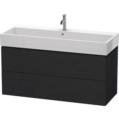 Duravit LC627901616 - Duravit L-Cube 46 5/8" Wall Mount Two Drawer Single Vanity Cabinet In Black Oak, Sink Sold Separately