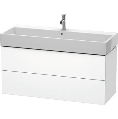 Duravit LC627901818 - Duravit L-Cube 46 5/8" Wall Mount Two Drawer Single Vanity Cabinet In Matte White, Sink Sold Separately