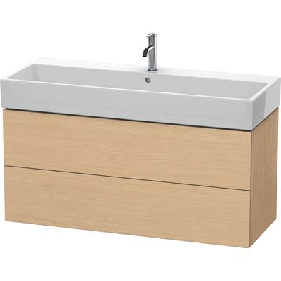 Duravit LC627903030 - Duravit L-Cube 46 5/8" Wall Mount Two Drawer Single Vanity Cabinet In Natural Oak, Sink Sold Separately