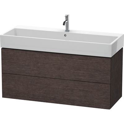 Duravit LC627907272 - Duravit L-Cube 46 5/8" Wall Mount Two Drawer Single Vanity Cabinet In Brushed Dark Oak, Sink Sold Separately