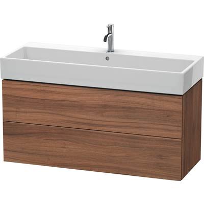Duravit LC627907979 - Duravit L-Cube 46 5/8" Wall Mount Two Drawer Single Vanity Cabinet In Natural Walnut, Sink Sold Separately
