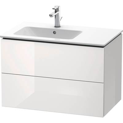 Duravit LC629102222 - Duravit L-Cube 32 1/4" Wall Mount Two Drawer Single Vanity Cabinet In High Gloss White, Sink Sold Separately