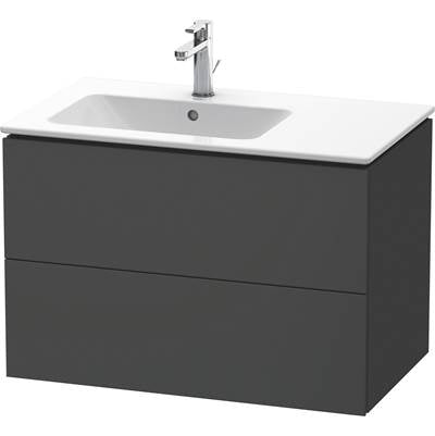 Duravit LC629104949 - Duravit L-Cube 32 1/4" Wall Mount Two Drawer Single Vanity Cabinet In Matte Graphite, Sink Sold Separately