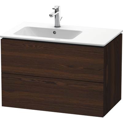 Duravit LC629106969 - Duravit L-Cube 32 1/4" Wall Mount Two Drawer Single Vanity Cabinet In Brushed Walnut, Sink Sold Separately