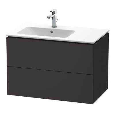 Duravit LC629108080 - Duravit L-Cube 32 1/4" Wall Mount Two Drawer Single Vanity Cabinet In Super Matte Graphite, Sink Sold Separately
