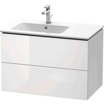 Duravit LC629108585 - Duravit L-Cube 32 1/4" Wall Mount Two Drawer Single Vanity Cabinet In High Gloss White, Sink Sold Separately