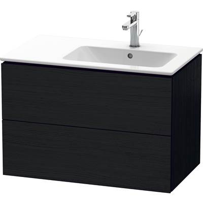 Duravit LC629201616 - Duravit L-Cube 32 1/4" Wall Mount Two Drawer Single Vanity Cabinet In Black Oak, Sink Sold Separately