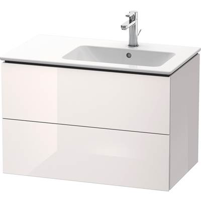 Duravit LC629202222 - Duravit L-Cube 32 1/4" Wall Mount Two Drawer Single Vanity Cabinet In High Gloss White, Sink Sold Separately
