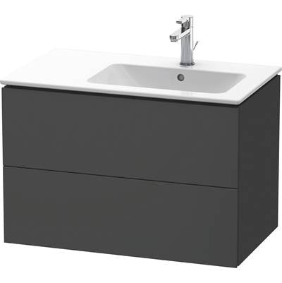 Duravit LC629204949 - Duravit L-Cube 32 1/4" Wall Mount Two Drawer Single Vanity Cabinet In Matte Graphite, Sink Sold Separately