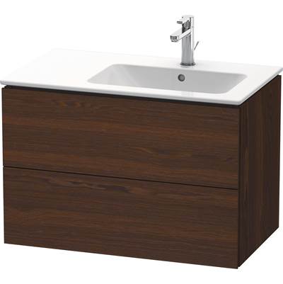 Duravit LC629206969 - Duravit L-Cube 32 1/4" Wall Mount Two Drawer Single Vanity Cabinet In Brushed Walnut, Sink Sold Separately