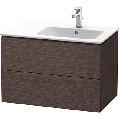 Duravit LC629207272 - Duravit L-Cube 32 1/4" Wall Mount Two Drawer Single Vanity Cabinet In Brushed Dark Oak, Sink Sold Separately