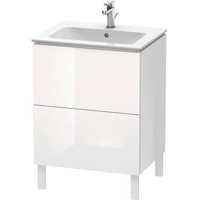 Duravit LC662502222 - Duravit L-Cube 24 3/8" Wall Mount Two Drawer Single Vanity Cabinet In High Gloss White, Sink Sold Separately