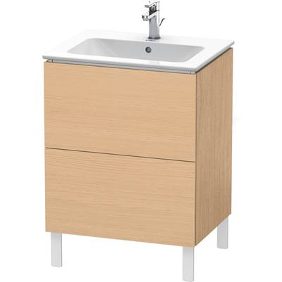 Duravit LC662503030 - Duravit L-Cube 24 3/8" Wall Mount Two Drawer Single Vanity Cabinet In Natural Oak, Sink Sold Separately