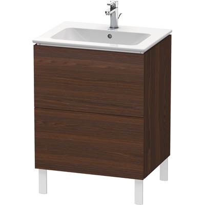 Duravit LC662506969 - Duravit L-Cube 24 3/8" Wall Mount Two Drawer Single Vanity Cabinet In Brushed Walnut, Sink Sold Separately