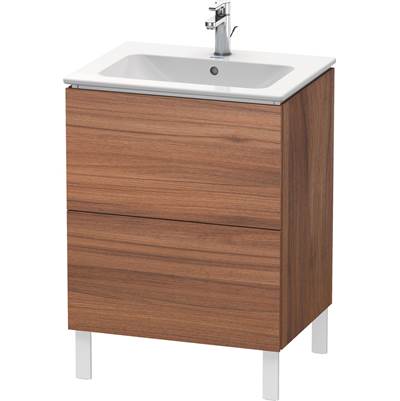 Duravit LC662507979 - Duravit L-Cube 24 3/8" Wall Mount Two Drawer Single Vanity Cabinet In Natural Walnut, Sink Sold Separately