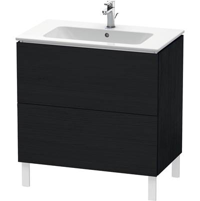 Duravit LC662601616 - Duravit L-Cube 32 1/4" Wall Mount Two Drawer Single Vanity Cabinet In Black Oak, Sink Sold Separately