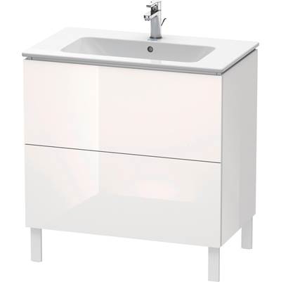 Duravit LC662602222 - Duravit L-Cube 32 1/4" Wall Mount Two Drawer Single Vanity Cabinet In High Gloss White, Sink Sold Separately
