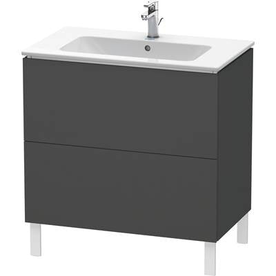 Duravit LC662604949 - Duravit L-Cube 32 1/4" Wall Mount Two Drawer Single Vanity Cabinet In Matte Graphite, Sink Sold Separately