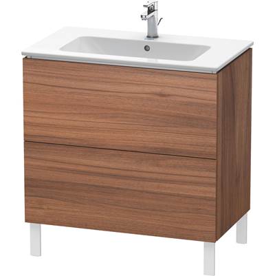 Duravit LC662607979 - Duravit L-Cube 32 1/4" Wall Mount Two Drawer Single Vanity Cabinet In Natural Walnut, Sink Sold Separately