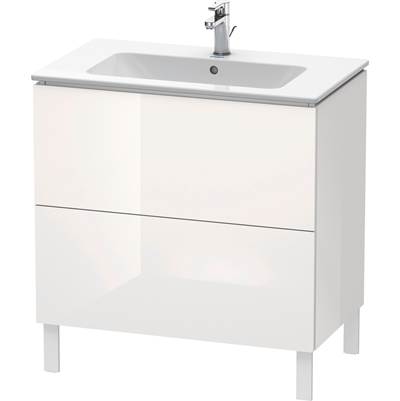 Duravit LC662608585 - Duravit L-Cube 32 1/4" Wall Mount Two Drawer Single Vanity Cabinet In High Gloss White, Sink Sold Separately
