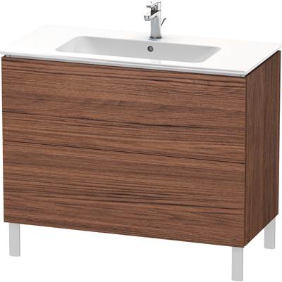 Duravit LC662702121 - Duravit L-Cube 40 1/8" Wall Mount Two Drawer Single Vanity Cabinet In Dark Walnut, Sink Sold Separately