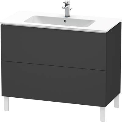 Duravit LC662704949 - Duravit L-Cube 40 1/8" Wall Mount Two Drawer Single Vanity Cabinet In Matte Graphite, Sink Sold Separately