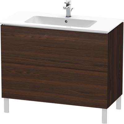 Duravit LC662706969 - Duravit L-Cube 40 1/8" Wall Mount Two Drawer Single Vanity Cabinet In Brushed Walnut, Sink Sold Separately