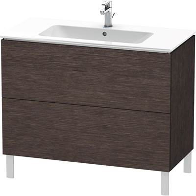 Duravit LC662707272 - Duravit L-Cube 40 1/8" Wall Mount Two Drawer Single Vanity Cabinet In Brushed Dark Oak, Sink Sold Separately