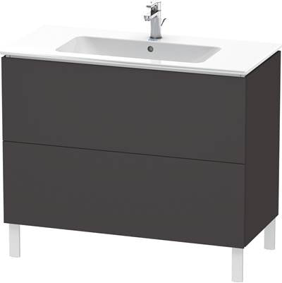 Duravit LC662708080 - Duravit L-Cube 40 1/8" Wall Mount Two Drawer Single Vanity Cabinet In Super Matte Graphite, Sink Sold Separately