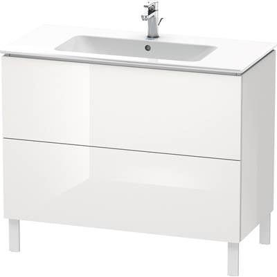 Duravit LC662708585 - Duravit L-Cube 40 1/8" Wall Mount Two Drawer Single Vanity Cabinet In High Gloss White, Sink Sold Separately