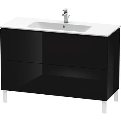 Duravit LC662804040 - Duravit L-Cube 48" Wall Mount Two Drawer Single Vanity Cabinet In High Gloss Black, Sink Sold Separately